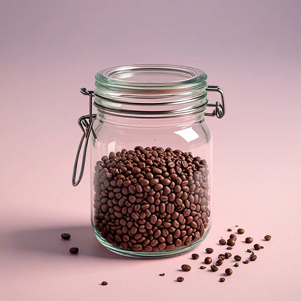 coffee beans in a glass jar